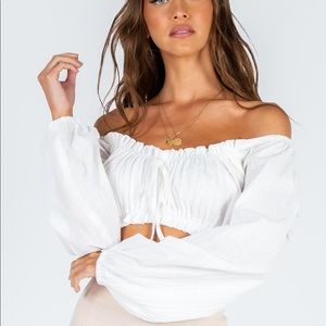 Princess Polly White Crop Top